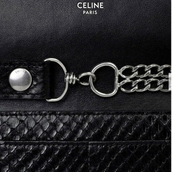 CELINE X Hedi Slimane Men's Biker Wallet With Chain In Python New With Tags - Picture 9 of 12